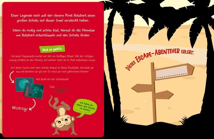 Produktbild: Abenteuer Escape. Ein R&auml;tselheft. Die Schatzinsel - Wer findet den Piratenschatz?