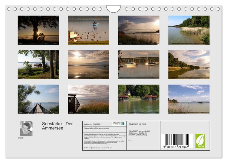 Produktbild: Seest&auml;rke - Der Ammersee (Wandkalender 2026 DIN A4 quer), CALVENDO Monatskalender