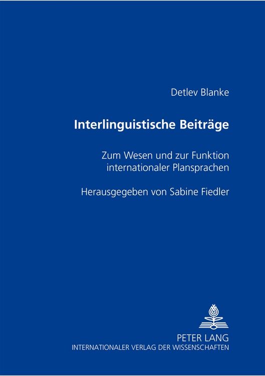 Produktbild: Interlinguistische Beitr&auml;ge