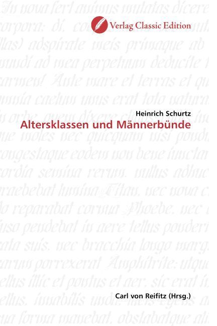 Produktbild: Schurtz, H: Altersklassen und M&auml;nnerb&uuml;nde