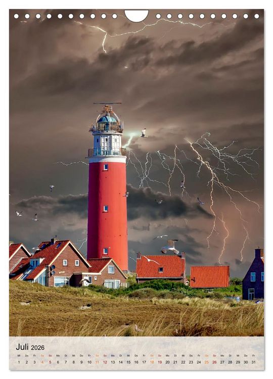 Produktbild: Leuchtt&uuml;rme im Gewitter (Wandkalender 2026 DIN A4 hoch), CALVENDO Monatskalender