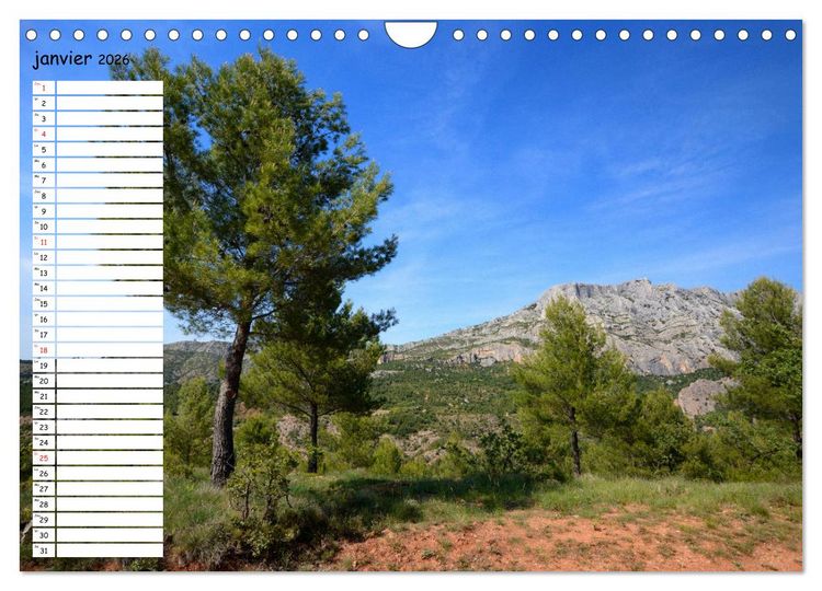 Produktbild: La Montagne Sainte-Victoire &ndash; dans les pas de C&eacute;zanne (Calendrier mural 2026 DIN A4 vertical), CALVENDO calendrier mensuel