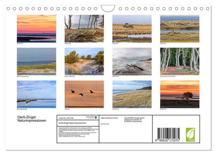 Produktbild: Dar&szlig;-Zingst Naturimpressionen (Wandkalender 2026 DIN A4 quer), CALVENDO Monatskalender