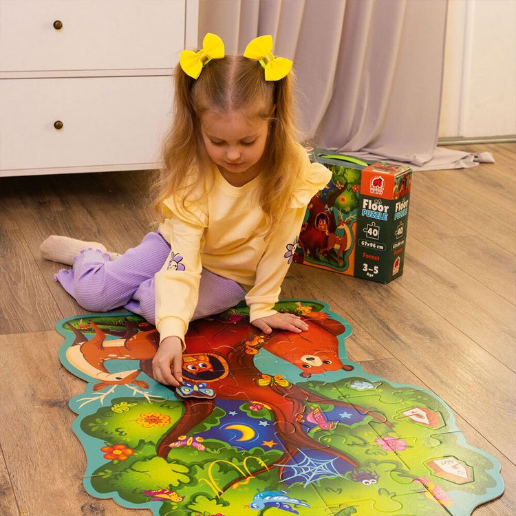 Produktbild: Puzzle Roter K&auml;fer Bodenpuzzle Waldtiere RK7010-04