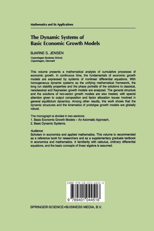 Produktbild: The Dynamic Systems of Basic Economic Growth Models