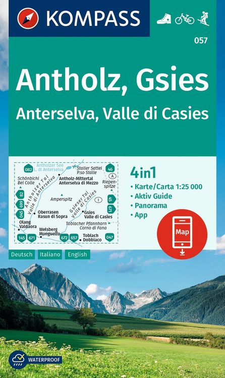Produktbild: KOMPASS Wanderkarte 057 Antholz, Gsies, Anterselva, Valle di Casies 1:25.000