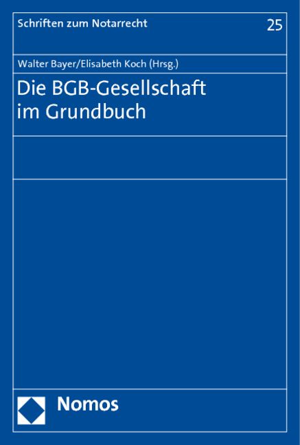Produktbild: Die BGB-Gesellschaft im Grundbuch