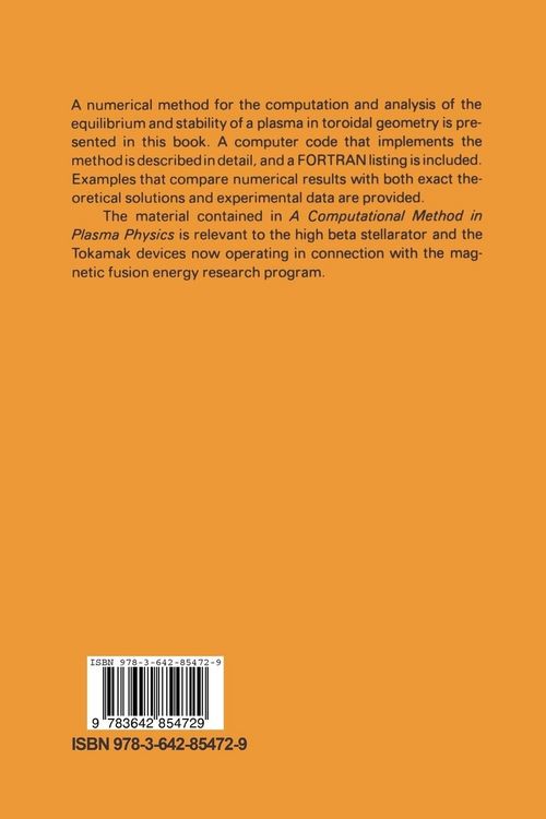 Produktbild: A Computational Method in Plasma Physics
