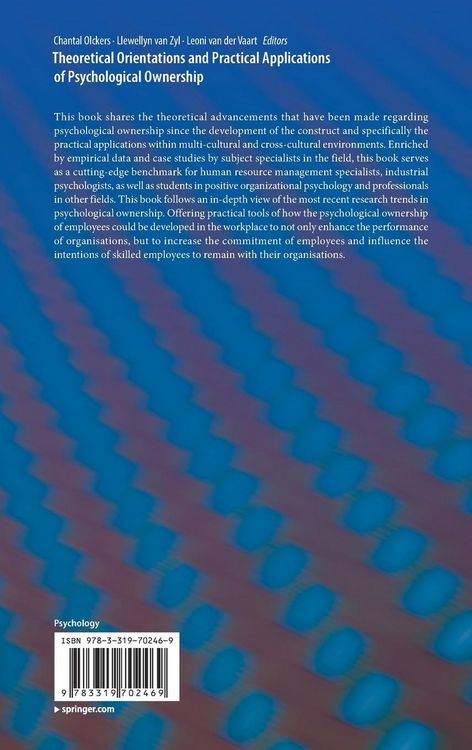 Produktbild: Theoretical Orientations and Practical Applications of Psychological Ownership