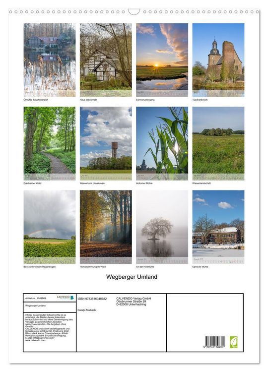 Produktbild: Wegberger Umland (Wandkalender 2026 DIN A2 hoch), CALVENDO Monatskalender