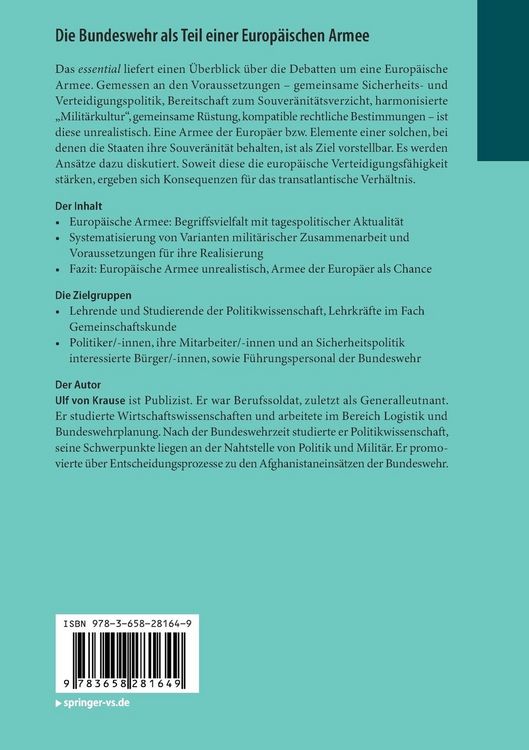 Produktbild: Die Bundeswehr als Teil einer Europ&auml;ischen Armee