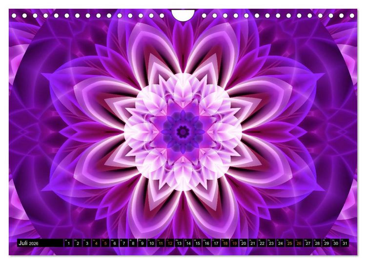 Produktbild: Energie - Mandalas, Spiritualit&auml;t durch die Farbe Lila (Wandkalender 2026 DIN A4 quer), CALVENDO Monatskalender