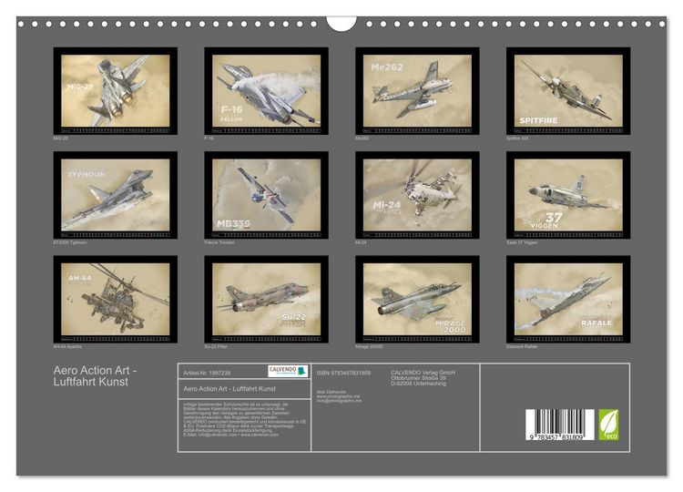 Produktbild: Aero Action Art - Luftfahrt Kunst (Wandkalender 2026 DIN A3 quer), CALVENDO Monatskalender