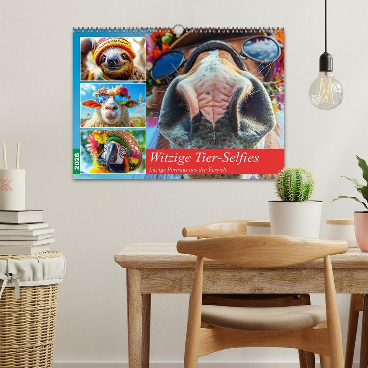 Produktbild: Witzige Tier-Selfies. Lustige Portraits aus der Tierwelt (Wandkalender 2026 DIN A3 quer), CALVENDO Monatskalender