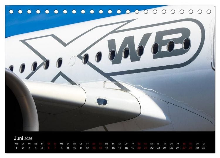 Produktbild: Airbus A350 Hautnah (Tischkalender 2026 DIN A5 quer), CALVENDO Monatskalender