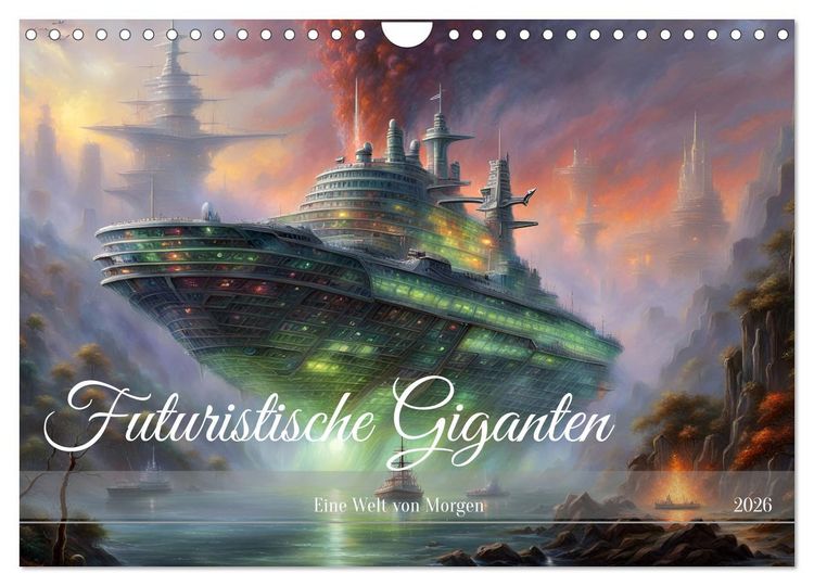 Produktbild: Futuristische Giganten Eine Welt von Morgen (Wandkalender 2026 DIN A4 quer), CALVENDO Monatskalender