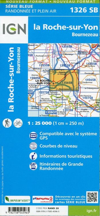 Produktbild: La Roche-sur-Yon.Bournezeau 1:25 000