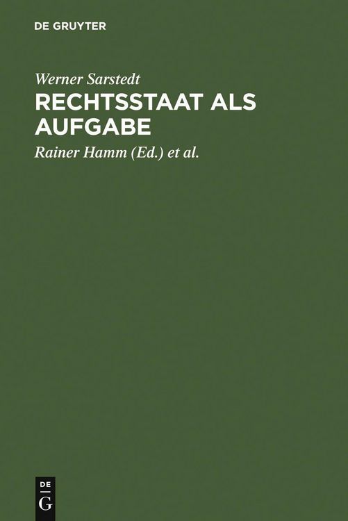 Produktbild: Rechtsstaat als Aufgabe