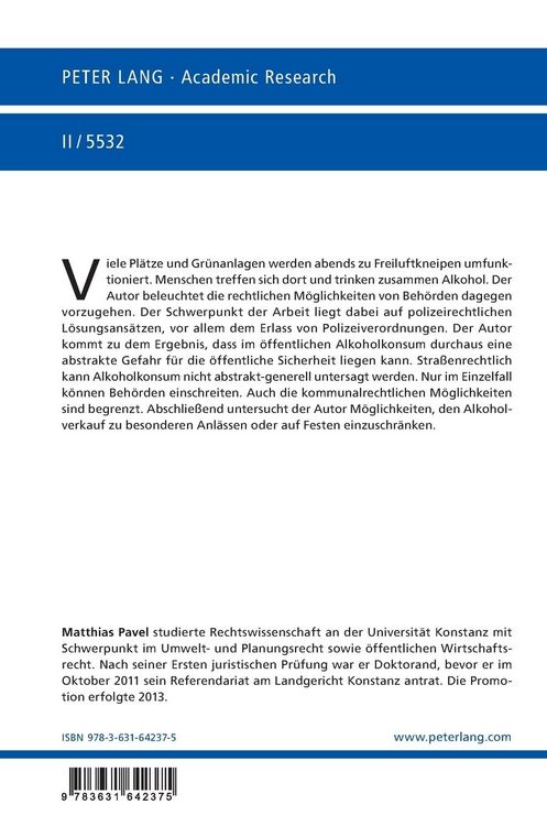 Produktbild: Beh&ouml;rdliches Vorgehen gegen Alkoholkonsum in der &Ouml;ffentlichkeit