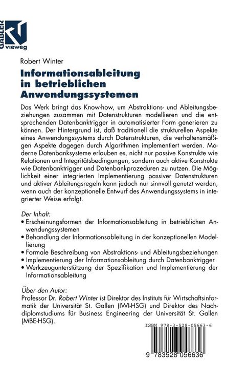 Produktbild: Informationsableitung in betrieblichen Anwendungssystemen