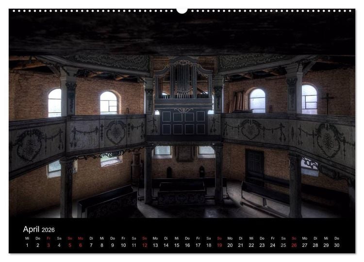 Produktbild: Verlassene Ort - Kirchen (hochwertiger Premium Wandkalender 2026 DIN A2 quer), Kunstdruck in Hochglanz