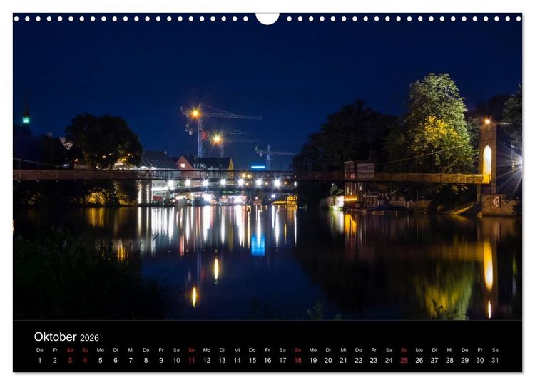 Produktbild: Nachts in Kassel (Wandkalender 2026 DIN A3 quer), CALVENDO Monatskalender