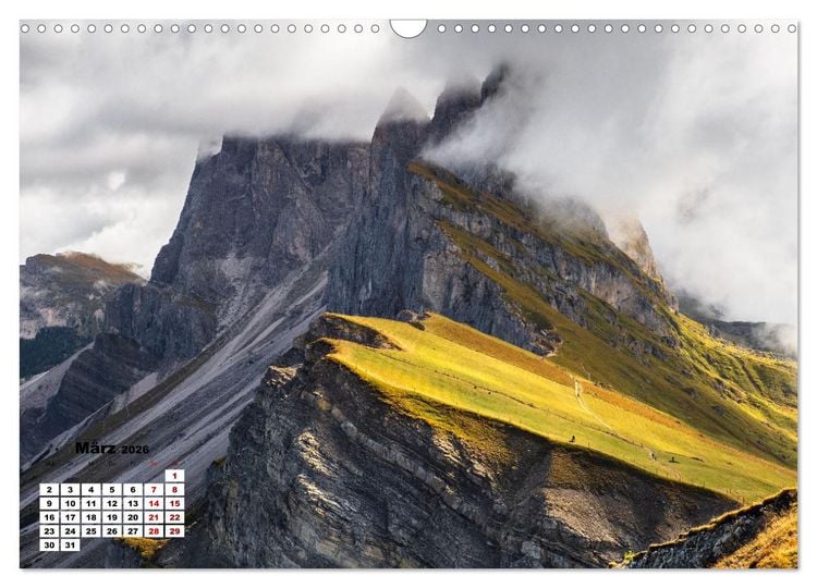Produktbild: Berggipfel der Dolomiten (Wandkalender 2026 DIN A3 quer), CALVENDO Monatskalender