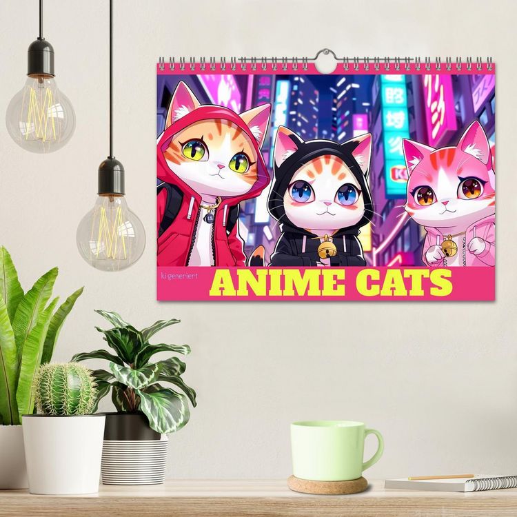 Produktbild: Anime Cats (Wandkalender 2026 DIN A4 quer), CALVENDO Monatskalender