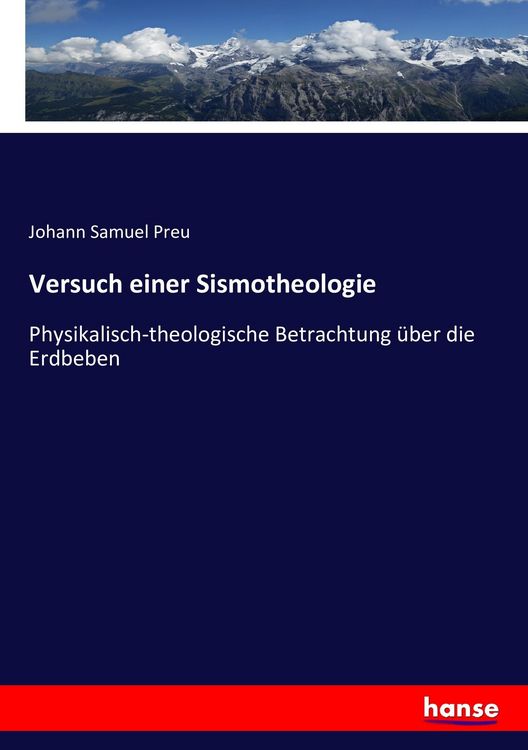Produktbild: Versuch einer Sismotheologie
