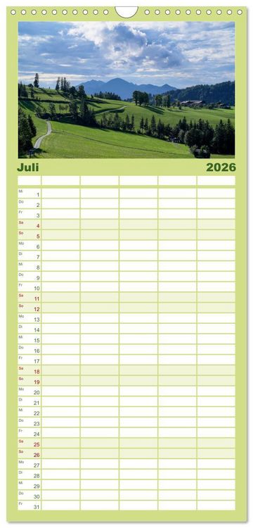 Produktbild: Familienplaner 2026 - Kaiserwinkl - Sommerbilder aus Tirol mit 5 Spalten (Wandkalender, 21 x 45 cm) CALVENDO