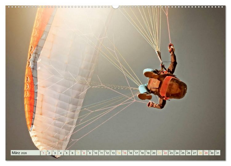 Produktbild: Paragliding - Mut zum Abenteuer (hochwertiger Premium Wandkalender 2026 DIN A2 quer), Kunstdruck in Hochglanz