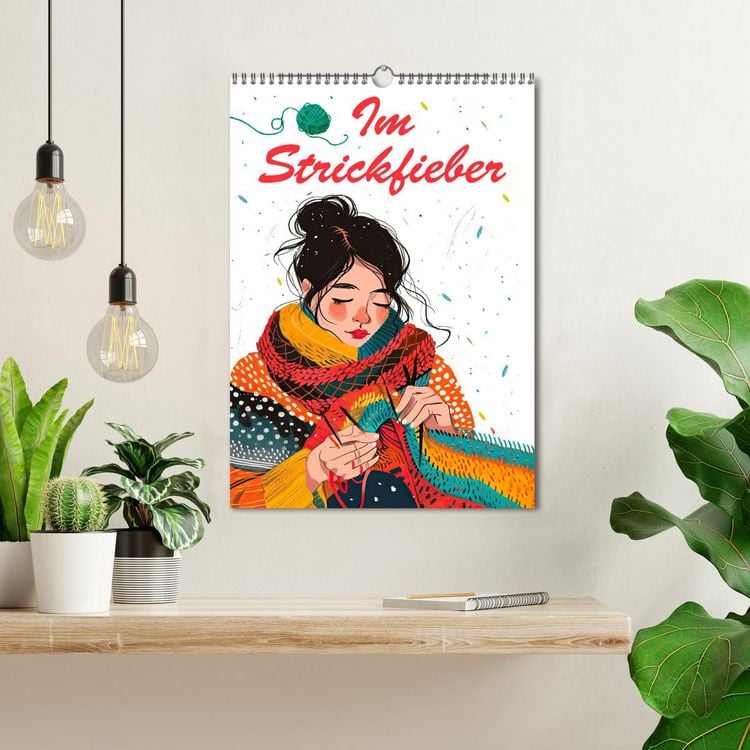 Produktbild: Im Strickfieber (Wandkalender 2026 DIN A3 hoch), CALVENDO Monatskalender