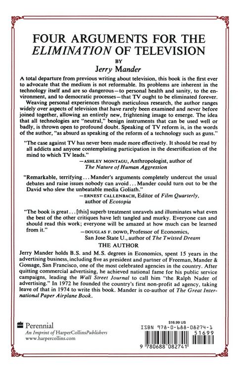 Produktbild: Four Arguments for the Elimination of Television