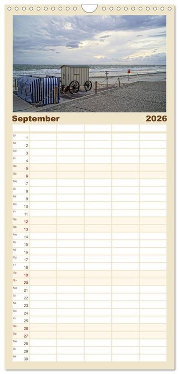 Produktbild: Familienplaner 2026 - Norderney - von barfu&szlig; bis Lackschuh mit 5 Spalten (Wandkalender, 21 x 45 cm) CALVENDO