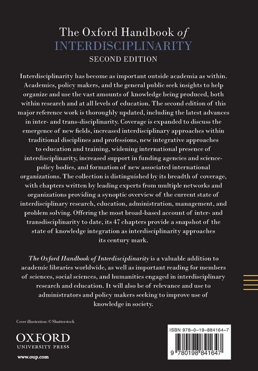 Produktbild: The Oxford Handbook of Interdisciplinarity
