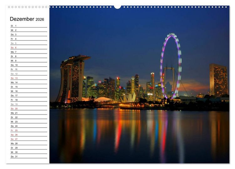 Produktbild: Singapur Stadt der Skylines (Wandkalender 2026 DIN A2 quer), CALVENDO Monatskalender