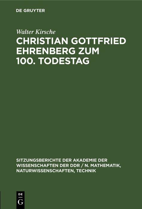 Produktbild: Christian Gottfried Ehrenberg zum 100. Todestag