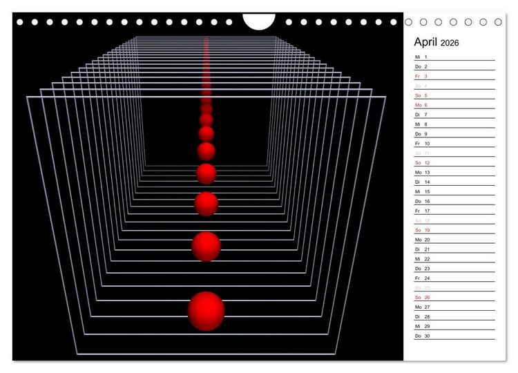 Produktbild: Mit Geometrie durch das Jahr (Wandkalender 2026 DIN A4 quer), CALVENDO Monatskalender