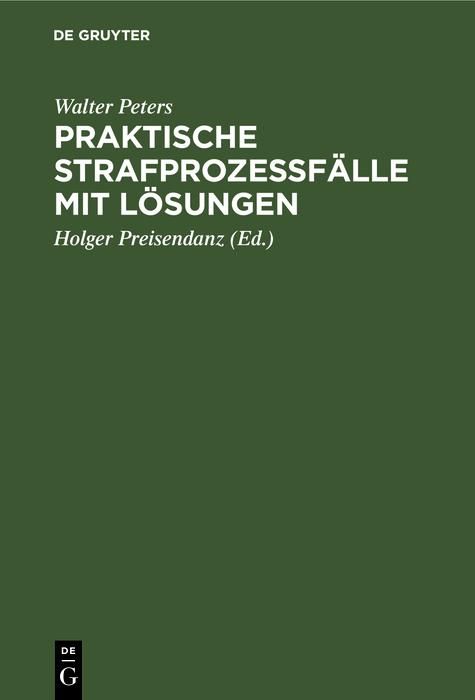 Produktbild: Praktische Strafproze&szlig;f&auml;lle mit L&ouml;sungen
