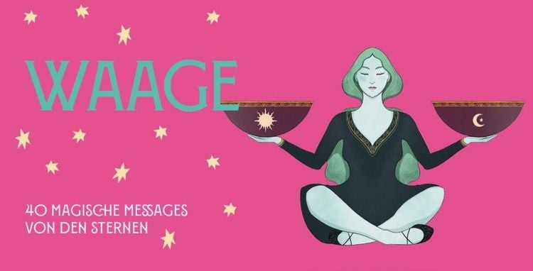 Produktbild: Sternzeichen Waage 40 Karten in Magnetschachtel mit Metallicfolie - Magische Messages von den Sternen