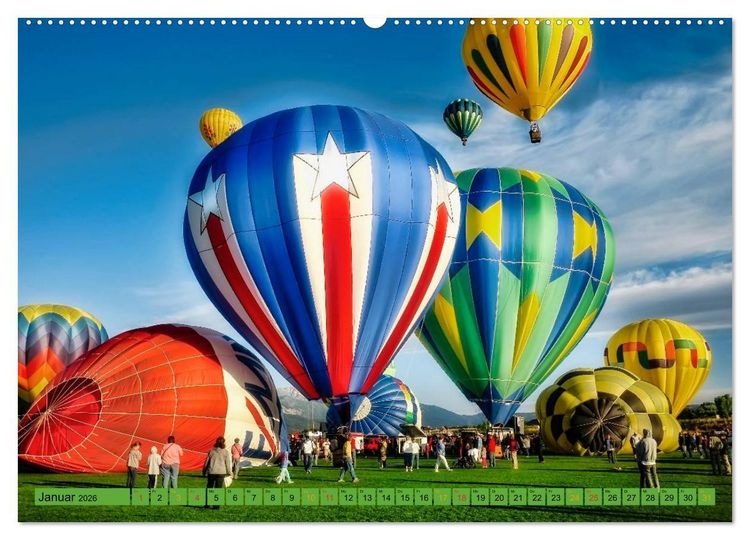 Produktbild: Fahren mit dem Ballon (Wandkalender 2026 DIN A2 quer), CALVENDO Monatskalender