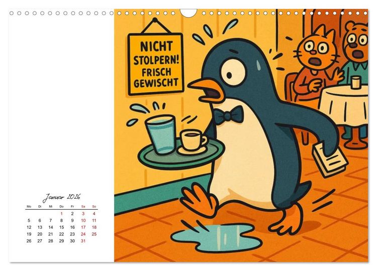 Produktbild: Pfoten, Pelz & Power-Jobs (Wandkalender 2026 DIN A3 quer), CALVENDO Monatskalender