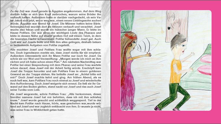 Produktbild: Die Josefsgeschichte - Von Kindern f&uuml;r Kinder erz&auml;hlt und gezeichnet. Mit Anleitungen f&uuml;r eine kreative Schreib- und Theaterwerkstatt