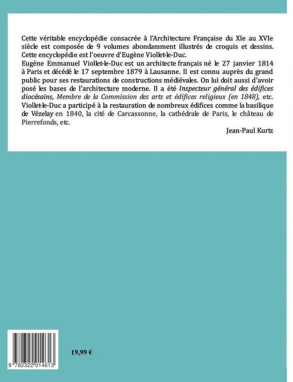 Produktbild: Dictionnaire Raisonn&eacute; de l'Architecture Fran&ccedil;aise du XIe au XVIe si&egrave;cle Tome II