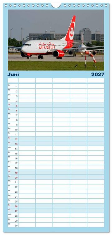 Produktbild: Familienplaner 2027 - In Memoriam Air Berlin mit 5 Spalten (Wandkalender, 21 x 45 cm) CALVENDO