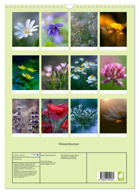 Produktbild: Wiesenblumen (Wandkalender 2026 DIN A3 hoch), CALVENDO Monatskalender