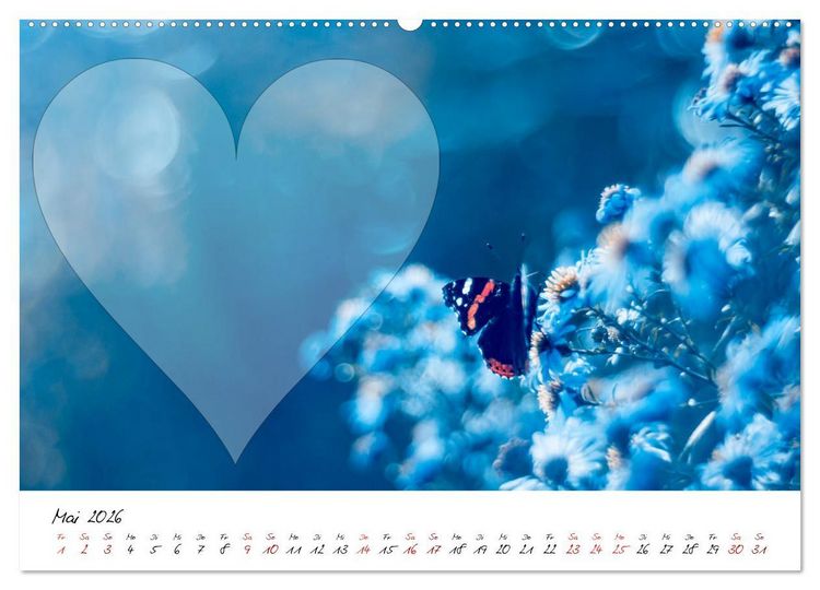 Produktbild: Blauer Bl&uuml;tentraum - Bastelkalender (Wandkalender 2026 DIN A2 quer), CALVENDO Monatskalender