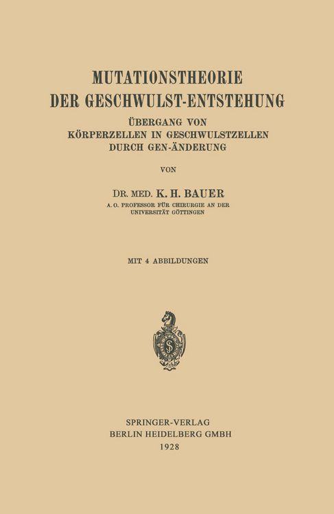 Produktbild: Mutationstheorie der Geschwulst-Entstehung
