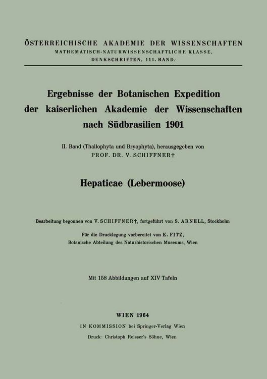 Produktbild: Ergebnisse der Botanischen Expedition der kaiserlichen Akademie der Wissenschaften nach S&uuml;dbrasilien 1901