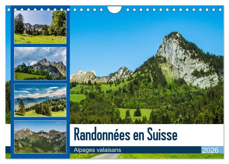 Produktbild: Randonn&eacute;es en Suisse alpages valaisans (Calendrier mural 2026 DIN A4 vertical), CALVENDO calendrier mensuel